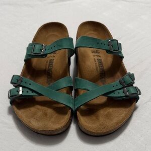 Birkenstock Franca Teal Double-Buckle Sandals